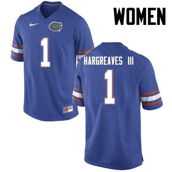 Women Florida Gators #1 Vernon Hargreaves III College Football Jerseys-Blue